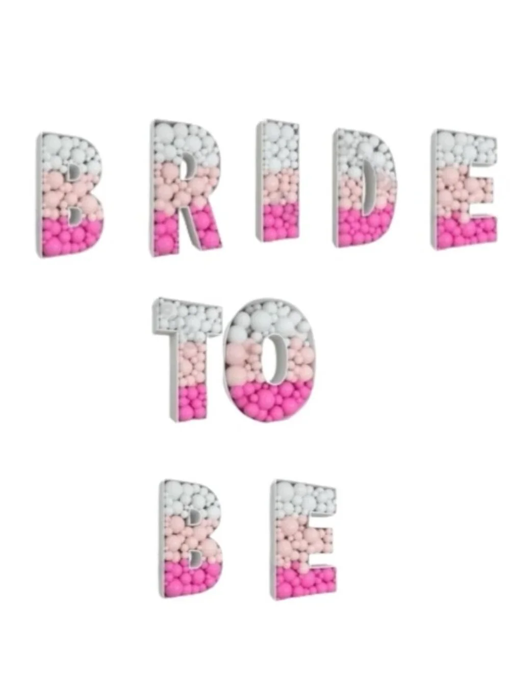 Bachelorette Party Decorations White Bride to Be Letter Frame Balloon Filling